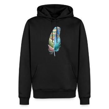 Plume - Sweat à capuche Premium bio Homme - noir - Devant - Nico (187cm)
