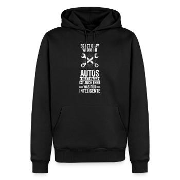 Mechaniker Auto Garage Geschenk - Männer Premium Bio Hoodie - Schwarz - Vorne - Nico (187cm)