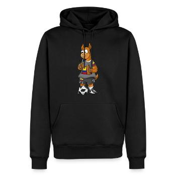 Ecuador Fan Lama - Men’s Premium Organic Hoodie - black - Front - Nico (187cm)
