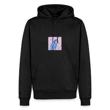 Garçon plongeur rose - Sweat à capuche Premium bio Homme - noir - Devant - Nico (187cm)