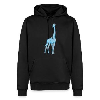 giraffe pattern - Men’s Premium Organic Hoodie - black - Front - Nico (187cm)