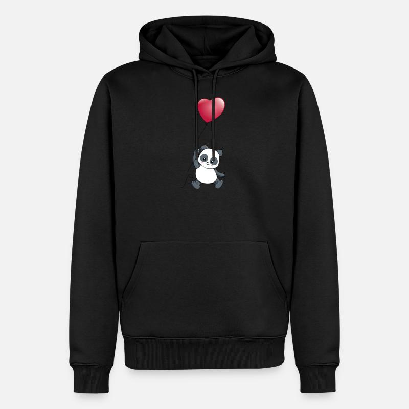 Panda Herz - Männer Premium Bio Hoodie - undefined