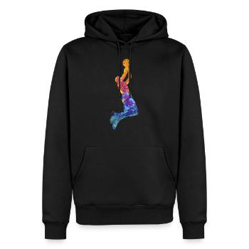 Basketball Dunking Basketballer Sport Dunking - Männer Premium Bio Hoodie - Schwarz - Vorne - Nico (187cm)