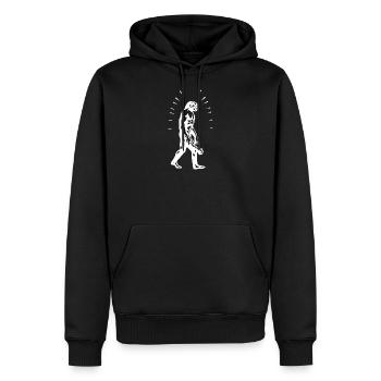 Homme de Néandertal Evolution Keule Homme des cavernes - Sweat à capuche Premium bio Homme - noir - Devant - Nico (187cm)