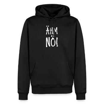 Ähm Nö - Männer Premium Bio Hoodie - Schwarz - Vorne - Nico (187cm)