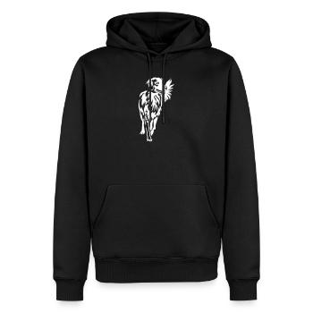 Canard tolling Retriever « Black Edition » - Sweat à capuche Premium bio Homme - noir - Devant - Nico (187cm)