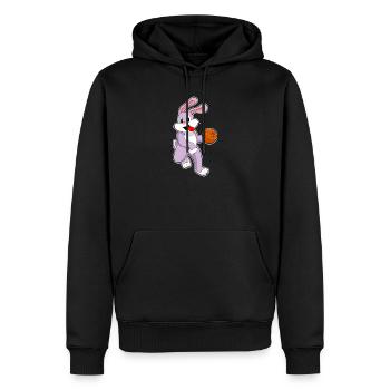 Hase Basketballspieler Basketball - Männer Premium Bio Hoodie - Schwarz - Vorne - Nico (187cm)