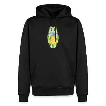 Poisson-tortue - Sweat à capuche Premium bio Homme - noir - Devant - Nico (187cm)