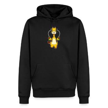 Fitness à la corde à sauter de la girafe - Sweat à capuche Premium bio Homme - noir - Devant - Nico (187cm)