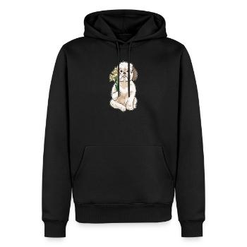 Shih Tzu Narzisse - Männer Premium Bio Hoodie - Schwarz - Vorne - Nico (187cm)