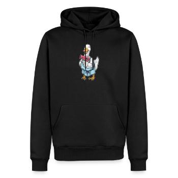 Sèche-cheveux Duck Hairdresser - Sweat à capuche Premium bio Homme - noir - Devant - Nico (187cm)