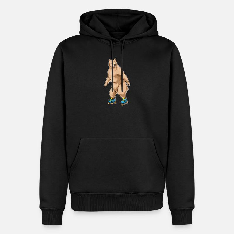 Bär Inline skating Inline skates - Männer Premium Bio Hoodie - Schwarz
