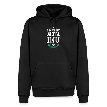 AKITA INU - Männer Premium Bio Hoodie - Schwarz - Vorne - Nico (187cm)