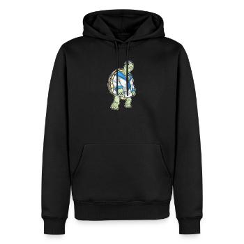 tortue marin casquette de marin - Sweat à capuche Premium bio Homme - noir - Devant - Nico (187cm)
