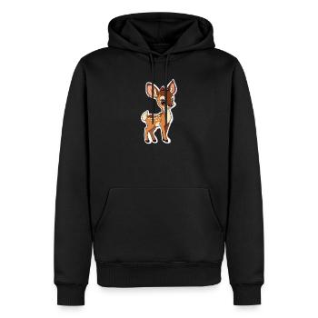 Reh - Männer Premium Bio Hoodie - Schwarz - Vorne - Nico (187cm)