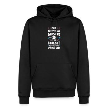 Chien australien chien dicton - Sweat à capuche Premium bio Homme - noir - Devant - Nico (187cm)