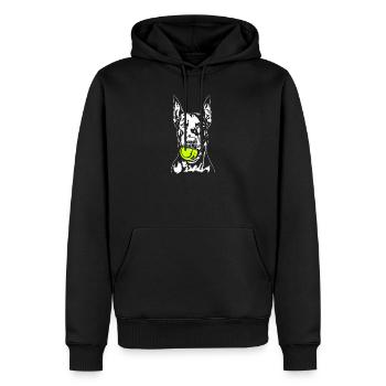 Doberman Ball Ball Junkie Dogs Wilsigns - Men’s Premium Organic Hoodie - black - Front - Nico (187cm)