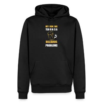 Mon équipe de buveur a des problèmes de billard en conception - Sweat à capuche Premium bio Homme - noir - Devant - Nico (187cm)