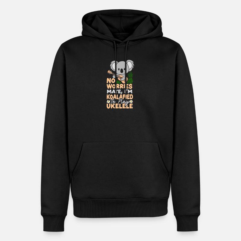 Ukulélé hawaïen Koala Koala No - Sweat à capuche Premium bio Homme - noir