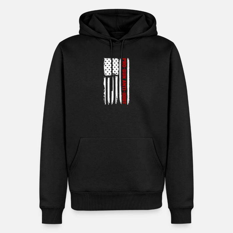 Pro-Waffen, Anti-Idiot - Männer Premium Bio Hoodie - Schwarz