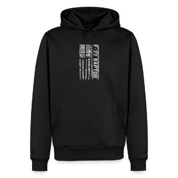 F-22 Raptor Pavillon militaire américain F22 - Sweat à capuche Premium bio Homme - noir - Devant - Nico (187cm)