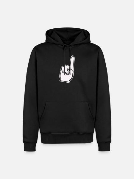 Fan Hand Zeigefinger Icon - Männer Premium Bio Hoodie - Schwarz
