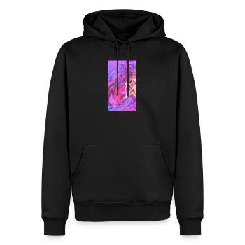 Trio de marbre pastel tourbillonnant de couleurs - Sweat à capuche Premium bio Homme - noir - Devant - Nico (187cm)