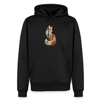 Fox decorative - Men’s Premium Organic Hoodie - black - Front - Nico (187cm)