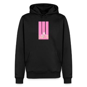 Pink Watercolor Blossom Bouquet - Männer Premium Bio Hoodie - Schwarz - Vorne - Nico (187cm)