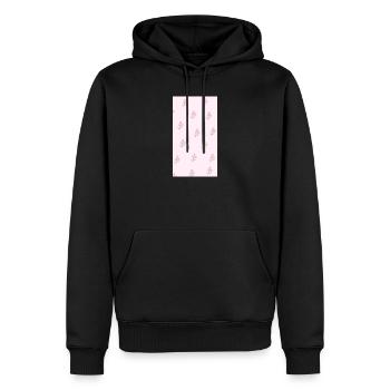 Bouquet de fleurs aquarelles roses - Sweat à capuche Premium bio Homme - noir - Devant - Nico (187cm)
