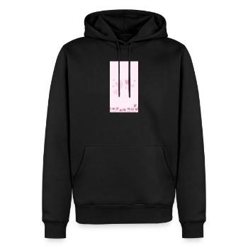 Bouquet de fleurs aquarelles roses - Sweat à capuche Premium bio Homme - noir - Devant - Nico (187cm)