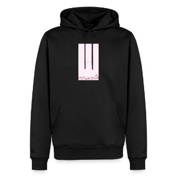 Bouquet de fleurs aquarelles roses - Sweat à capuche Premium bio Homme - noir - Devant - Nico (187cm)
