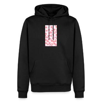 Bouquet de fleurs aquarelles roses - Sweat à capuche Premium bio Homme - noir - Devant - Nico (187cm)