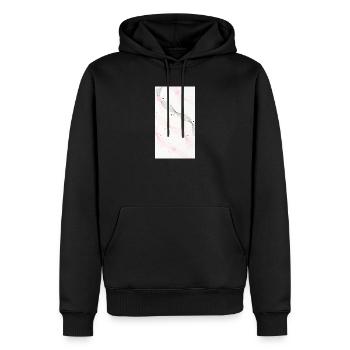 Bouquet de fleurs aquarelles roses - Sweat à capuche Premium bio Homme - noir - Devant - Nico (187cm)