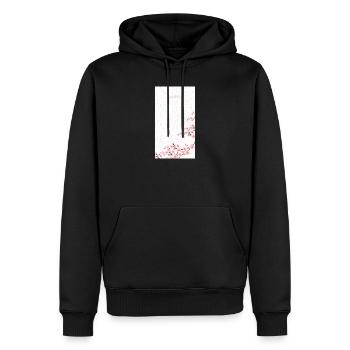 Bouquet de fleurs aquarelles roses - Sweat à capuche Premium bio Homme - noir - Devant - Nico (187cm)