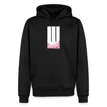 Bouquet de fleurs aquarelles roses - Sweat à capuche Premium bio Homme - noir - Devant - Nico (187cm)
