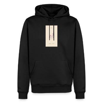 Bouquet de fleurs aquarelles roses - Sweat à capuche Premium bio Homme - noir - Devant - Nico (187cm)