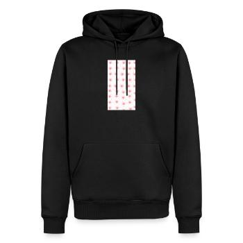 Bouquet de fleurs aquarelles roses - Sweat à capuche Premium bio Homme - noir - Devant - Nico (187cm)