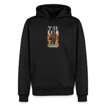 Musique Trompettiste Trompettiste Musicien Vintage - Sweat à capuche Premium bio Homme - noir - Devant - Nico (187cm)