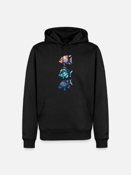 Bunte Meeresfische Trio - Männer Premium Bio Hoodie - Schwarz