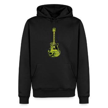 Guitare - Sweat à capuche Premium bio Homme - noir - Devant - Nico (187cm)