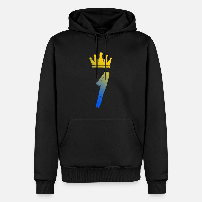 1 Couronne numérique - Sweat à capuche Premium bio Homme - noir
