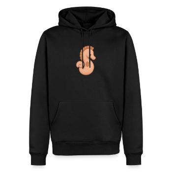 Motif de bébé hippocampe – Créature marine aimante n— - Sweat à capuche Premium bio Homme - noir - Devant - Nico (187cm)