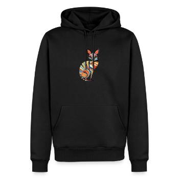 Australie - Numbat - Sweat à capuche Premium bio Homme - noir - Devant - Nico (187cm)