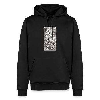 The Butterfly Meadow - Men’s Premium Organic Hoodie - black - Front - Nico (187cm)