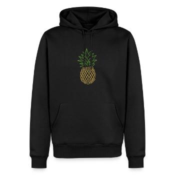 Ananas - Männer Premium Bio Hoodie - Schwarz - Vorne - Nico (187cm)
