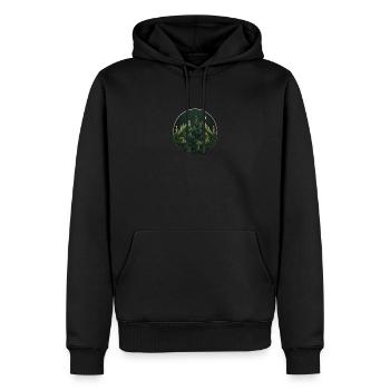 Regenwald logo , Natur, Berge - Männer Premium Bio Hoodie - Schwarz - Vorne - Nico (187cm)