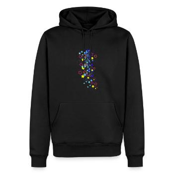 sterne, zeichnung, illustration,blau,stern,bunt - Männer Premium Bio Hoodie - Schwarz - Vorne - Nico (187cm)