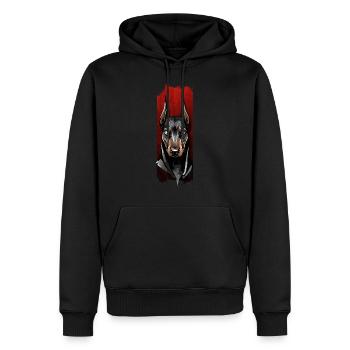 Vigilant Stare: Doberman's Gaze - Men’s Premium Organic Hoodie - black - Front - Nico (187cm)