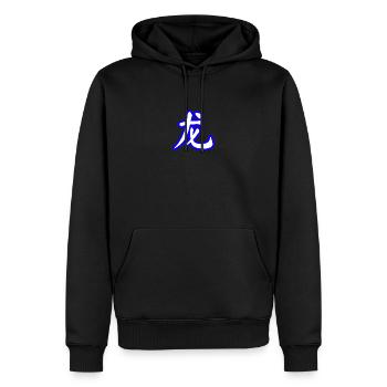 Weißer Drache BLAU - Männer Premium Bio Hoodie - Schwarz - Vorne - Nico (187cm)